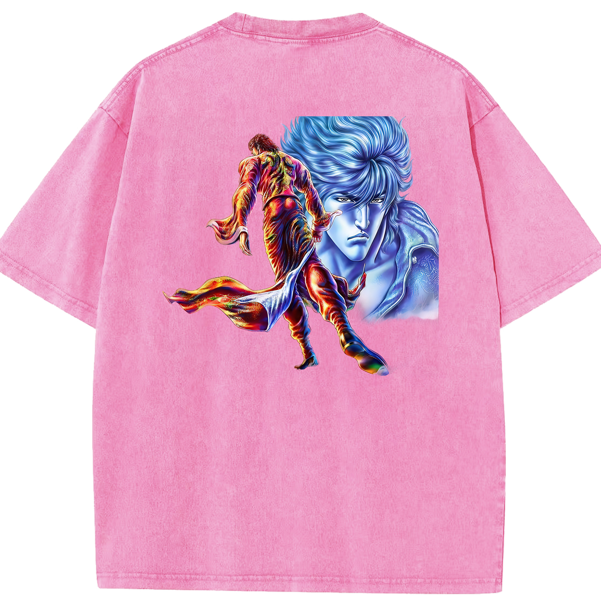 （画像用） 北斗の拳 Fist of the North Star 綿100% ヴィンテージ風 半袖Tシャツ（背面プリント）